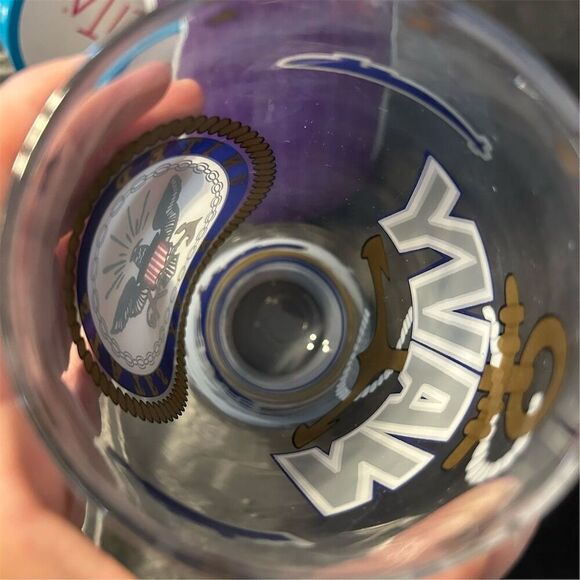 Lolita Hand-Painted Pilsner Glass 22 oz Celebration Festive Navy Theme - Picture 6 of 12